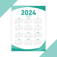2024 calendar design, design for company, business, education and planning. vector illustration