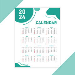 calendar false design 2024, soft color. vector illustration