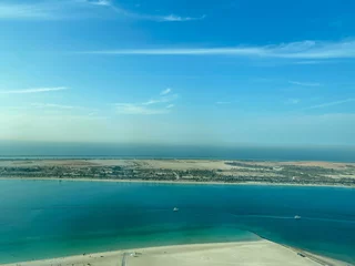 Gartenposter Incredible aerial view of Abu Dhabi Corniche road and beach © Makaty