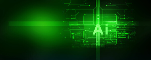 2d illustration Artificial Intelligence (AI) concept