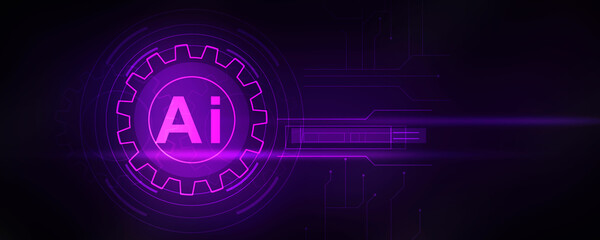 2d illustration Artificial Intelligence (AI) concept