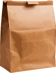 Brown paper lunch bag clip art