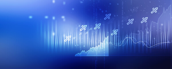 2d rendering Stock market online business concept. business Graph 