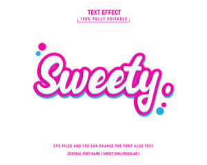 Obraz premium Sweet 3D editable text effect template