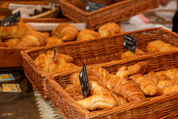Lots of Croissants at a Dutch Farmers Market