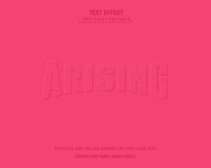 Editable text style effect. Emboss theme style. 3d Embossed Vector text style effect