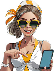girl with smartphone