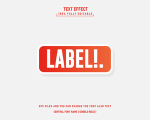 Label sticker text effect