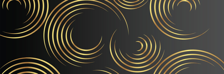Gradient Color Banner Background with Golden Circle Design 