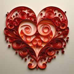 red heart with ornament