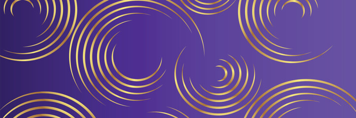 Gradient Color Banner Background with Golden Circle Design 