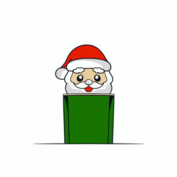 Christmas Santa Claus faces cartoon version vector illustration