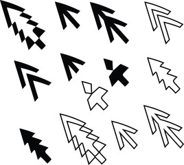 Free vector collection set of mouse cursor pointer icon vector illustration
