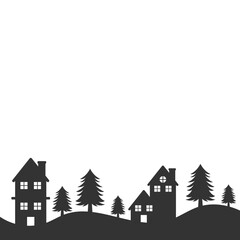 Winter Village Silhouette