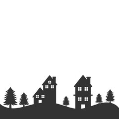 Winter Village Silhouette