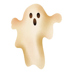 Halloween spooky ghost illustration hand drawn texture cartoon style

