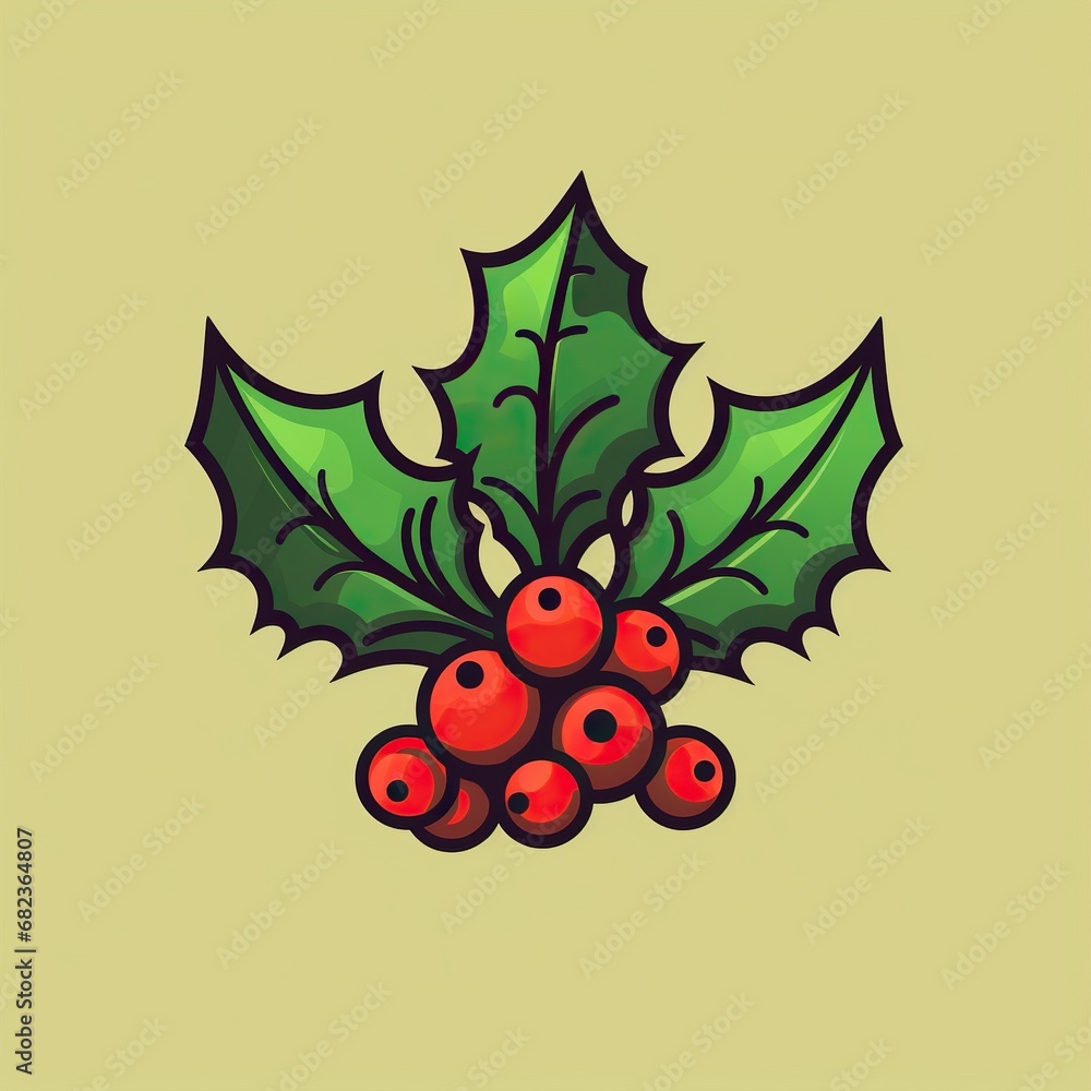 Poster christmas holly berry