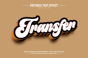 Transfer 3D editable text effect template