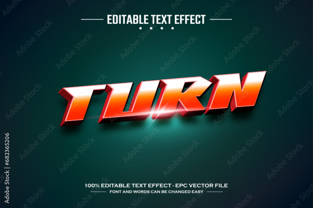 Poster turn 3d editable text effect template