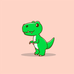 Green dino cartoon 