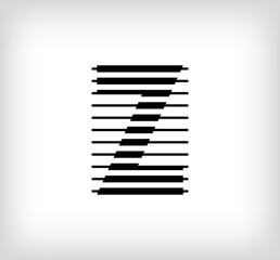 Letter Z logo icon design, vector illustration. Z letter formed by a combination of lines. Creative flat design style.	
