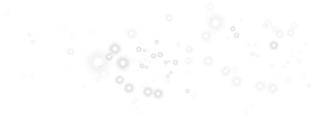 Powder dust light. Magic shining white dust. Fine, shiny dust bokeh particles fall off lightly. Fantastic shimmer effect. Christmas background. PNG.