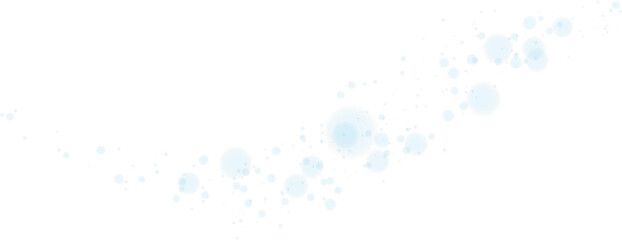 Powder dust light. Magic shining blue dust. Fine, shiny dust bokeh particles fall off lightly. Fantastic shimmer effect. Christmas background. PNG.