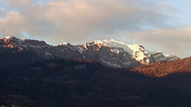 Alps peaks seen from the Brennero pass, the border between Italy and Austria.