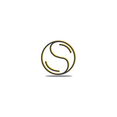 letter S logo circle line abstract vector design