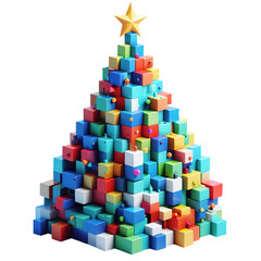 Christmas tree isolated png transparent background by Ai generated