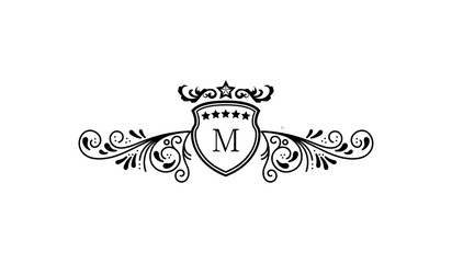 Luxury Crown Leaves Logo M
