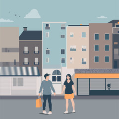 Couple Holding Hands in the City