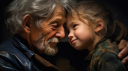 Fotobehang A grandparent with a grandchild © cherezoff