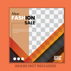  New fashion sale social post design, abstract background with squares