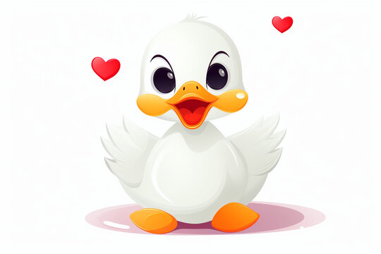 cute duck character love theme