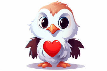 cute eagle character love theme