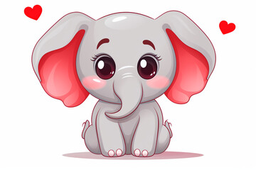 cute elephant character love theme