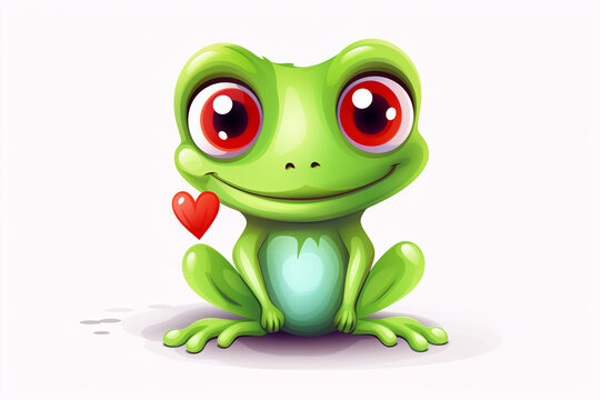cute frog character love theme