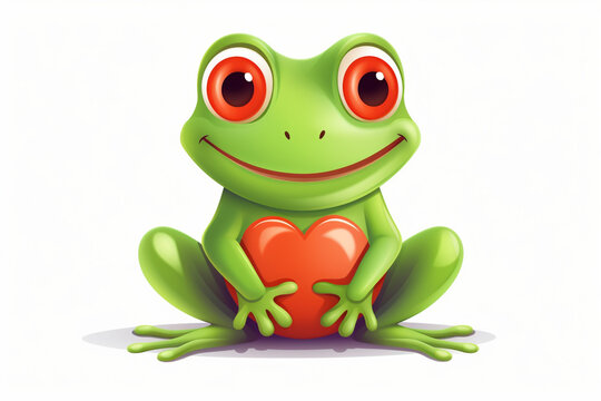 cute frog character love theme