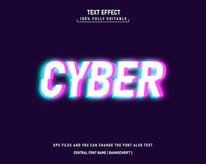 Cyber light editable text effect