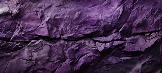 Rugged Beauty: Close-up of Textured Purple Rock Wall with V-Shaped Crack