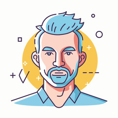Trendy Man with Blue Hair and Beard A Unique and Memorable Design