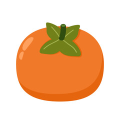 Persimmon cartoon vector. Persimmon on white background.