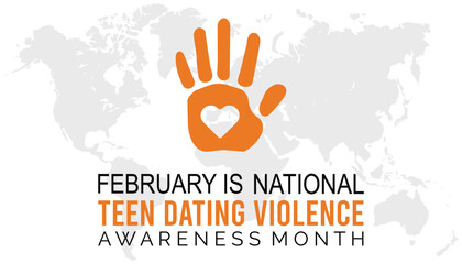 Vector illustration on the theme of National Teen Dating violence awareness month observed each year during February.banner, Holiday, poster, card and background design.