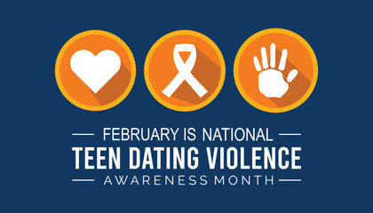 Vector illustration on the theme of National Teen Dating violence awareness month observed each year during February.banner, Holiday, poster, card and background design.