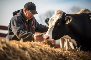  A farmer feeds a cow with vitamins. © Dzmitry