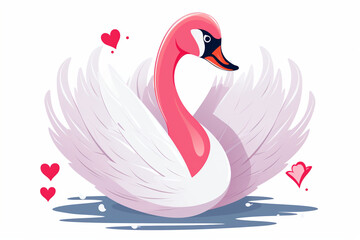 cute swan characters love theme