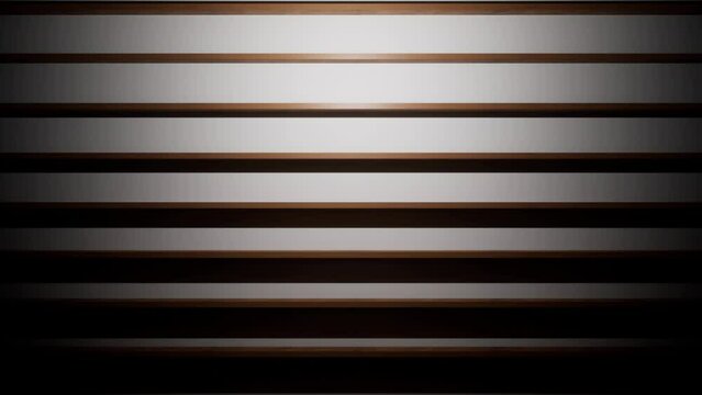 wooden shelves sliding on a white wall. The light is static and the shadow changes. modern simple background