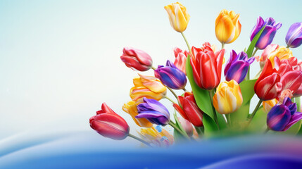 Colorful Tulips created with Generative AI Technology, ai, generative