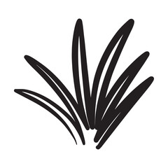 Grass icon illustration, hand drawn in sketch, brush style design and background element